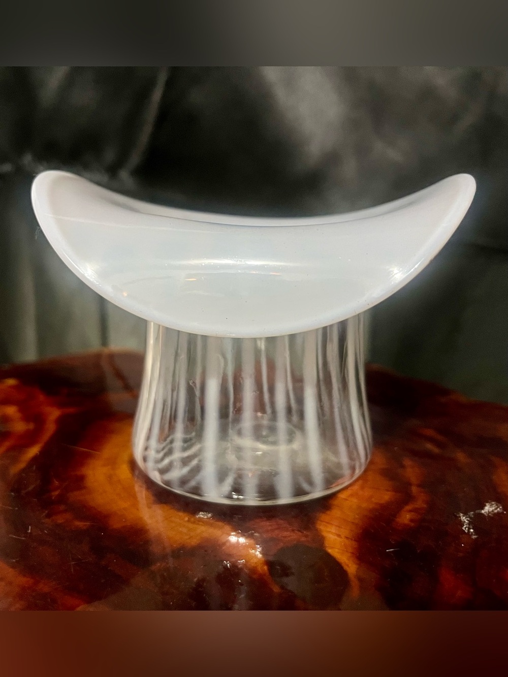 Vintage Fenton French Opalescent Spiral Optic Top Hat